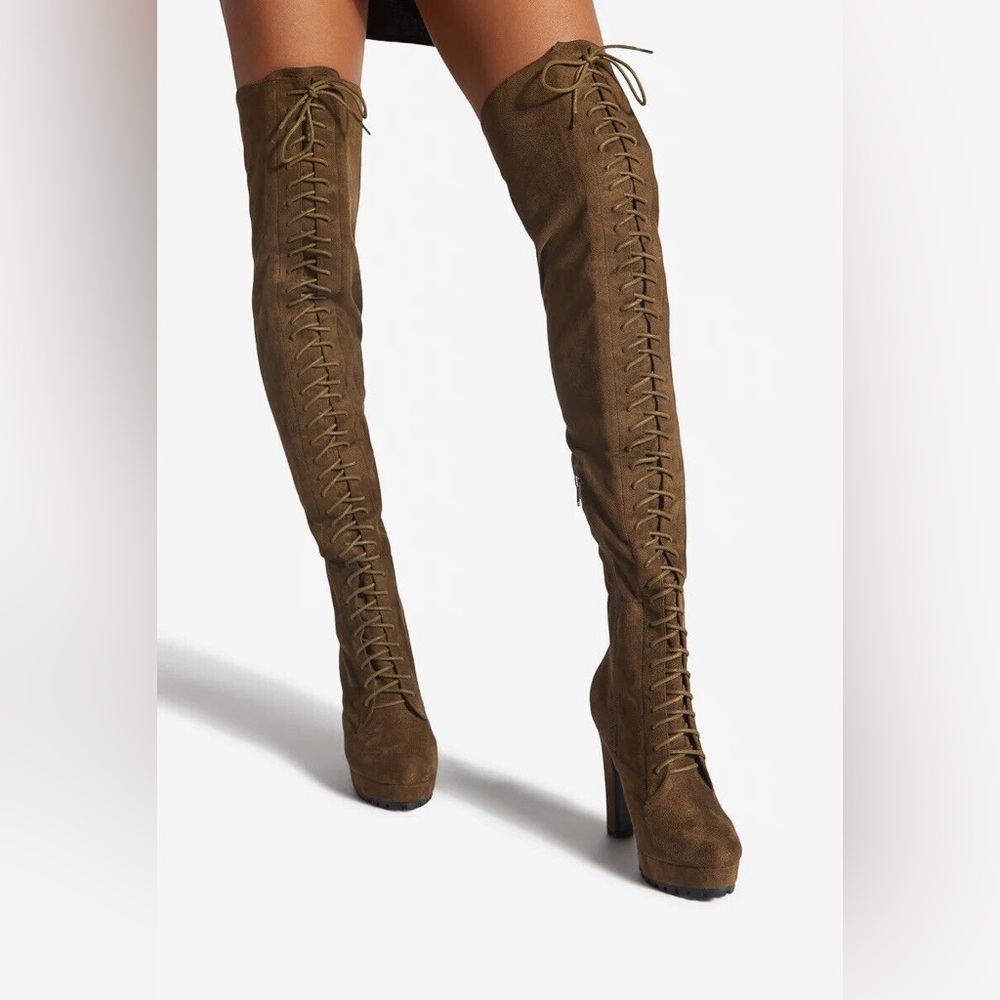 Lace up over the knee boots